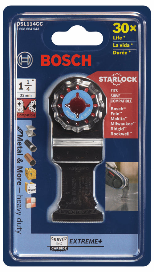 BOSCH OSL114CC 1-1/4 In. Starlock® Oscillating Multi-Tool Curved-Tec Carbide Extreme Plunge Blade