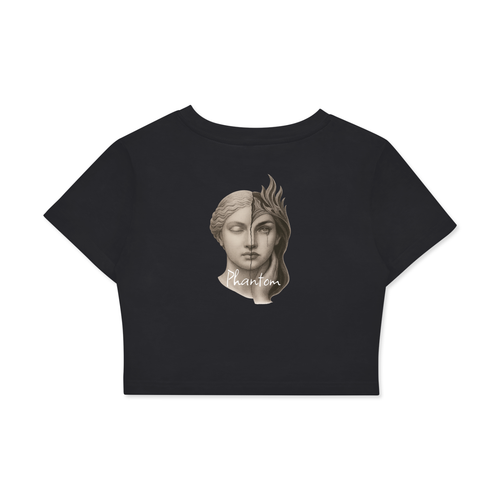 Two Faced Fitted Crop Cotton T-Shirt