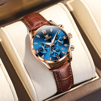 Women's Leather Strap Quartz Waterproof Luminous Watch