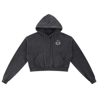 Blessed Snow Washed Cropped Hoodie