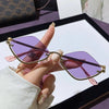 Cat Eye Sunglasses with Gold Metal Frame