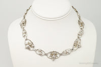 Lang Antiques Floral Link Sterling Silver Necklace