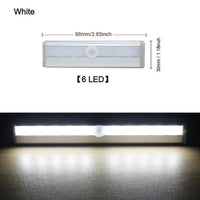 6/10 LEDs PIR LED Motion Sensor Light Cupboard Wardrobe Bed Lamp LED Under Cabinet Night Light For Closet Stairs Kitchen