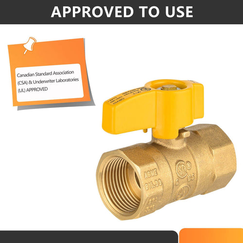 3/4" FNPT Gas Valve, Yellow