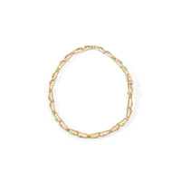 10k Yellow Gold 1.00 Cttw Baguette-Cut Channel Diamond Link Bracelet