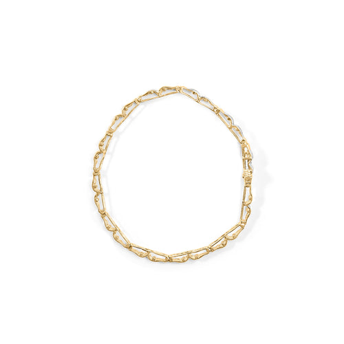 10k Yellow Gold 1.00 Cttw Baguette-Cut Channel Diamond Link Bracelet