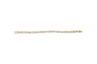 14K Yellow Gold Princess and Baguette Cut Diamond Beaded Bracelet (3.00 cttw, H-I Color, SI1-SI2 Clarity)