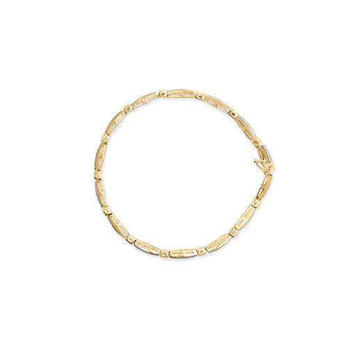 14K Yellow Gold 1.00 Cttw Baguette Diamond Channel Link Bracelet