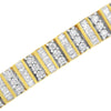 14K Yellow Gold 5.50 Cttw Round and Baguette Diamond Link Bracelet