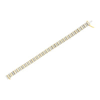 14K Yellow Gold 5.50 Cttw Round and Baguette Diamond Link Bracelet