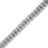 .925 Sterling Silver 1.0 Cttw Rose Cut Diamond Double-Link 7" Tennis Bracelet (I-J Color, I3 Clarity)