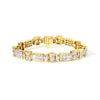 14K Yellow Gold 9 7/8 Cttw Princess and Baguette Diamond Bow and Box Link Tennis Bracelet (G-H Color, VS1-VS2 Clarity) - 7" Inches