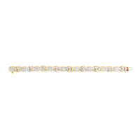 14K Yellow Gold 9 7/8 Cttw Princess and Baguette Diamond Bow and Box Link Tennis Bracelet (G-H Color, VS1-VS2 Clarity) - 7" Inches
