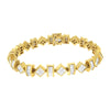 14K Yellow Gold 7.50 Cttw Princess and Baguette Diamond Geometric Link Bracelet
