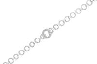 .925 Sterling Silver 1.00 Cttw Diamond Interlinking Open Circle Link Bracelet