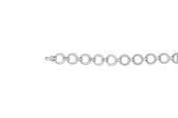 .925 Sterling Silver 1.00 Cttw Diamond Interlinking Open Circle Link Bracelet
