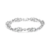 .925 Sterling Silver 1.0 Cttw Diamond Infinity Loop and Swirl Link Bracelet (I-J Color, I2-I3 Clarity) - 7.25" Inches