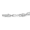 .925 Sterling Silver 1.0 Cttw Diamond Infinity Loop and Swirl Link Bracelet (I-J Color, I2-I3 Clarity) - 7.25" Inches