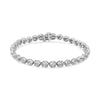 .925 Sterling Silver 1.0 Cttw Diamond Miracle-Plate Open Quatrefoil Flower Circle-Link 7" Tennis Bracelet (I-J color, I3 clarity)