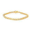 .925 Sterling Silver 1.0 Cttw Miracle Set Diamond Heart-Link 7" Tennis Bracelet (I-J Color, I2-I3 Clarity)