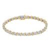 Two-Tone 10K Yellow Gold over .925 Sterling Silver 1.0 Cttw Diamond S-Curve Link Miracle-Set Tennis Bracelet (I-J Color, I3 Clarity) - 7"