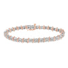 Two-Tone 10K Yellow Gold over .925 Sterling Silver 1.0 Cttw Diamond S-Curve Link Miracle-Set Tennis Bracelet (I-J Color, I3 Clarity) - 7"