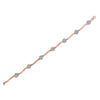 .925 10k Rose Gold Over Sterling Silver 1.0 cttw Diamond Floral Link Bracelet (I-J Color,I3 Clarity)