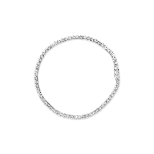 14K White Gold 4.0 Cttw Classic Lab-Grown Diamond Tennis Bracelet (F-G Color, VS2-SI1 Clarity) - 7" Inches