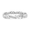 .925 Sterling Silver 1 3/4 Cttw Diamond Wave and X Link Tennis Bracelet (I-J Color, I3 Clarity) - 7"