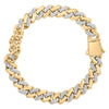 14K Yellow Gold Plated .925 Sterling Silver 1/2 Cttw Diamond Cuban Curb Chain Bracelet (I-J Color, I3 Clarity) - 8.5" Inches