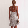 Floral Print Summer Dress Spaghetti Strap Mini Dress Ruffled