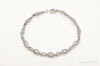 Designer JWBR Single Diamond Linked Sterling Silver Bracelet