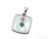 Designer Whitney Kelly Designs Multi Color Jade Sterling Silver Necklace Pendant