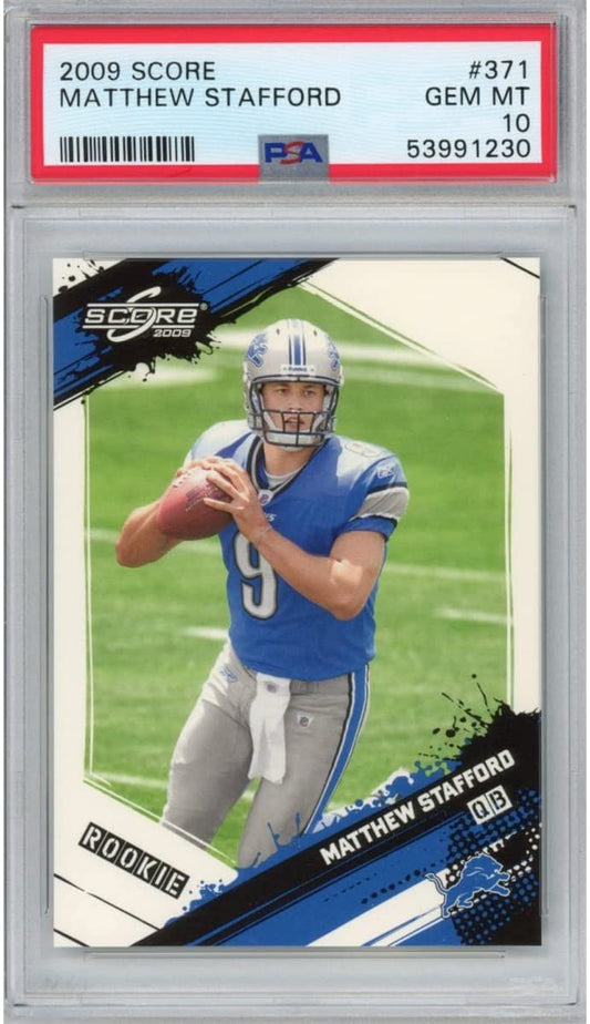 Graded 2009 Score Matthew Stafford #371 Rookie RC Football Card PSA 10 Gem Mint