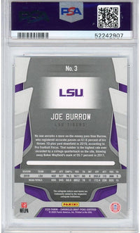 Graded 2020 Panini Chronicles Draft Picks Joe Burrow #3 Certified Rookie RC Football Card PSA 10 Gem Mint