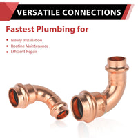 3/4" x 1/2" Press Copper 90° Elbow (Lead Free)