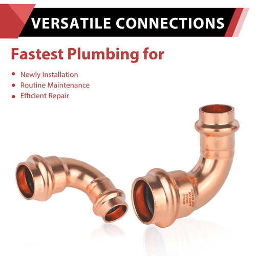 3/4" x 1/2" Press Copper 90° Elbow (Lead Free)