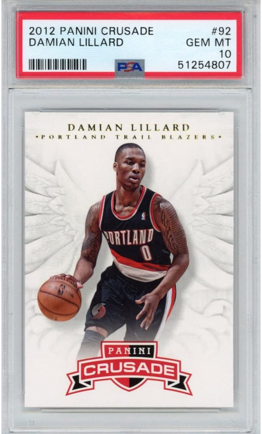 Graded 2012-13 Panini Crusade Damian Lillard #92 Rookie RC Basketball Card PSA 10 Gem Mint