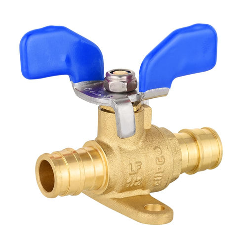 10 Pcs 1/2" PEX-A Expansion Butterfly Valve W/Drop Ear, Blue (Lead Free) Plumbingsell