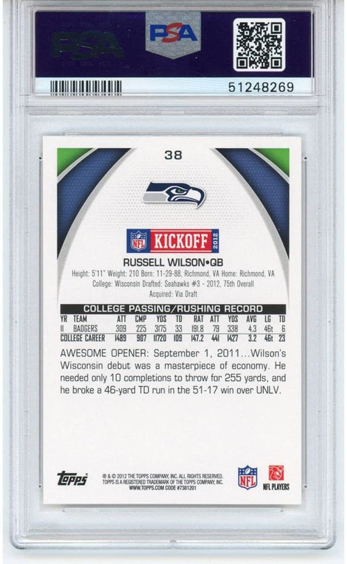 Graded 2012 Topps Kickoff Russell Wilson #38 Rookie RC Football Card PSA 10 Gem Mint