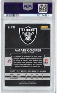 Graded 2015 Panini Prizm Amari Cooper #201 Running Rookie RC Football Card PSA 10 Gem Mint