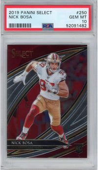 Graded 2019 Panini Select Nick Bosa #250 Rookie RC Football Card PSA 10 Gem Mint