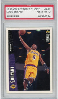Graded 1996-97 Collector's Choice Kobe Bryant #267 Rookie RC Basketball Card PSA 10 Gem Mint
