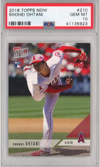 Graded 2018 Topps Now Shohei Ohtani #210 Rookie RC Baseball Card PSA 10 Gem Mint