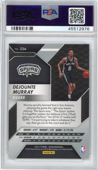 Graded 2016-17 Panini Prizm Dejounte Murray #236 Rookie RC Basketball Card PSA 10 Gem Mint