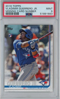 Graded 2019 Topps Vladimir Vlad Guerrero Jr. #NNO Missing No Number Rookie RC Baseball Card PSA 9 Mint