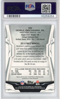 Graded 2014 Topps Finest Odell Beckham Jr. #108 Refractor Rookie RC Football Card PSA 10 Gem Mint