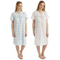 Women's Extra Small (XS) Floral Print Open-Back Nightgown