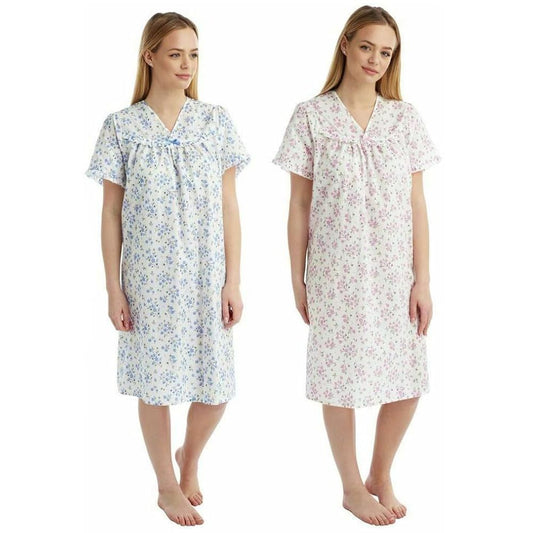 Women's Extra Small (XS) Floral Print Open-Back Nightgown