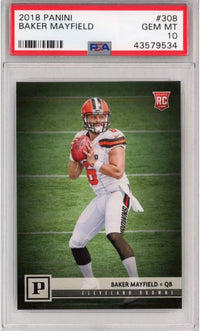Graded 2018 Panini Baker Mayfield #308 Rookie RC Football Card PSA 10 Gem Mint